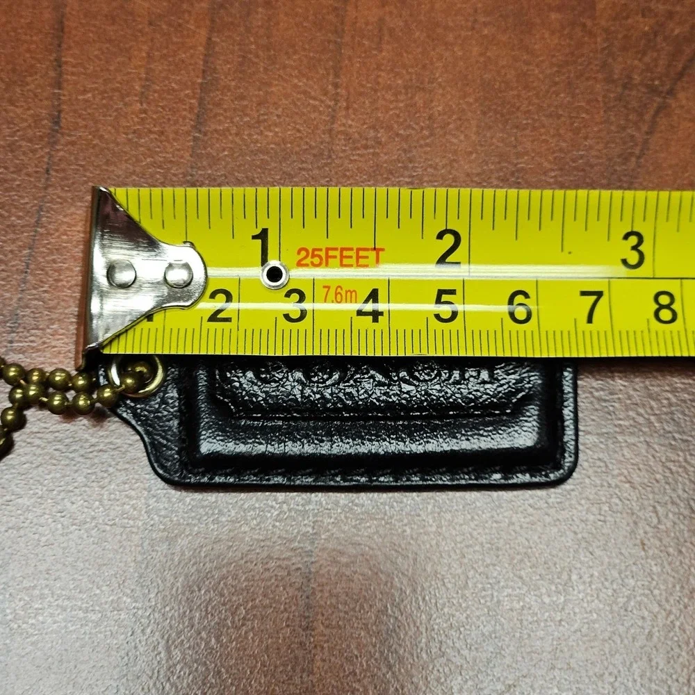 Authentic Coach Leather Hang Tag Color Black With Gold/Brass Ball Chain